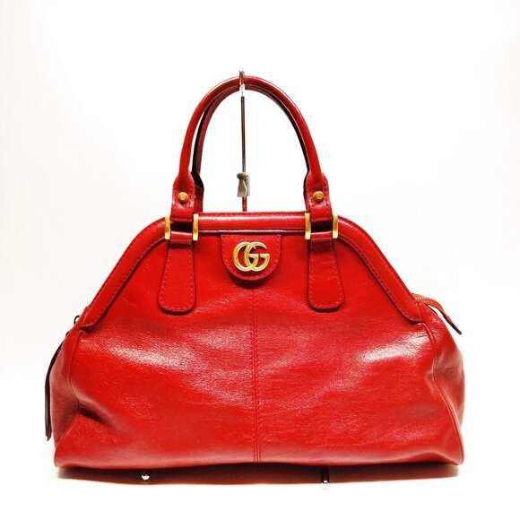 Gucci Handbags - Authentic Gucci Red Leather Hand Bag mon869-110925